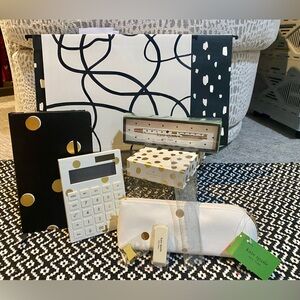 Kate Spade Black and Gold Desk Accessory Set